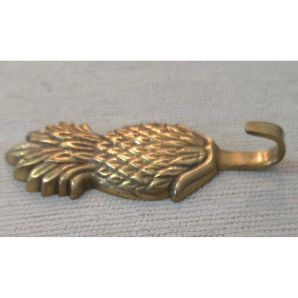 Vintage Brass Pineapple Wall Coat Robe Hook 5" Long - Picture 3 of 7